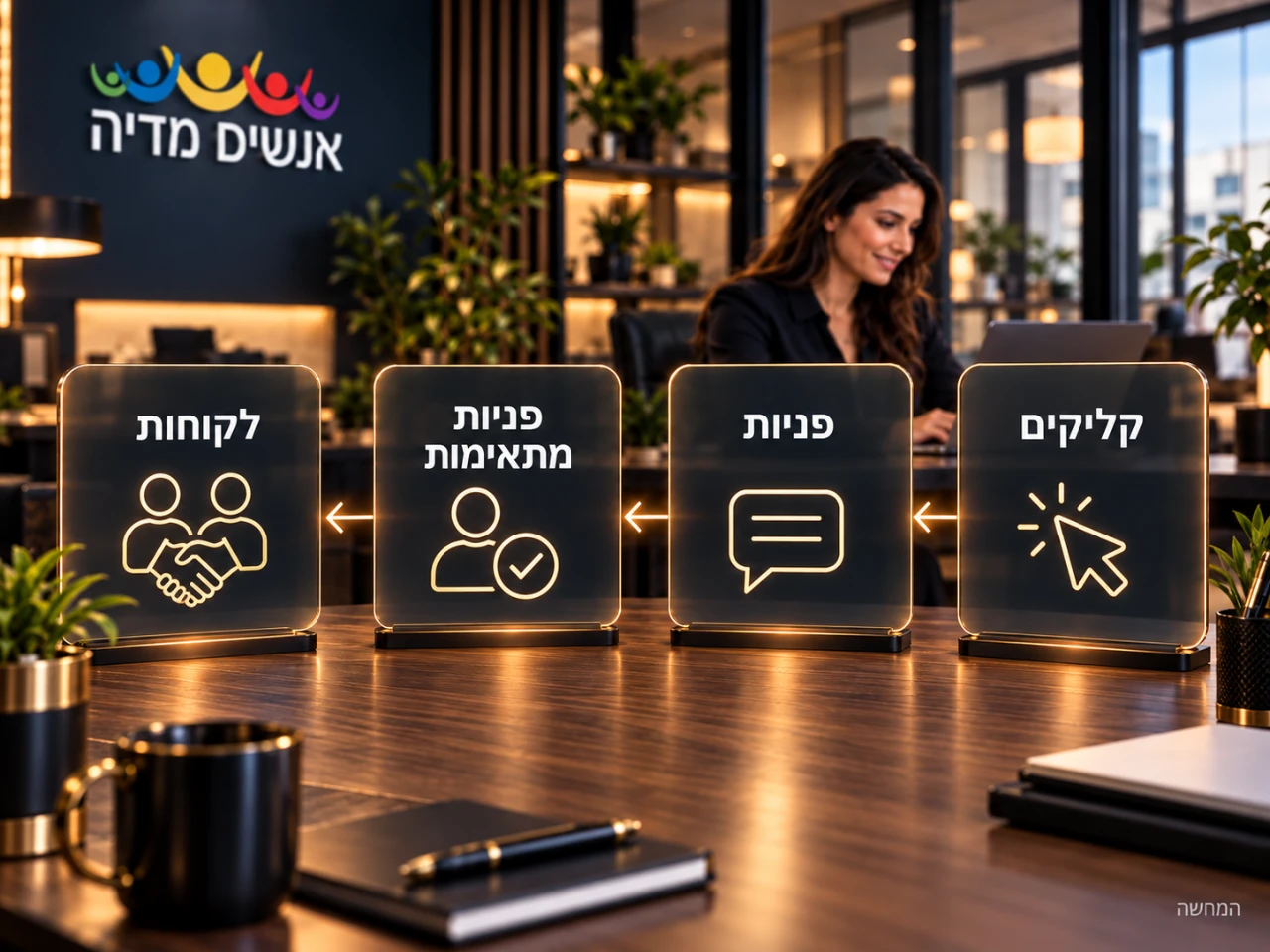 המחשה של מסלול מקליק לפנייה, לפנייה מתאימה וללקוח