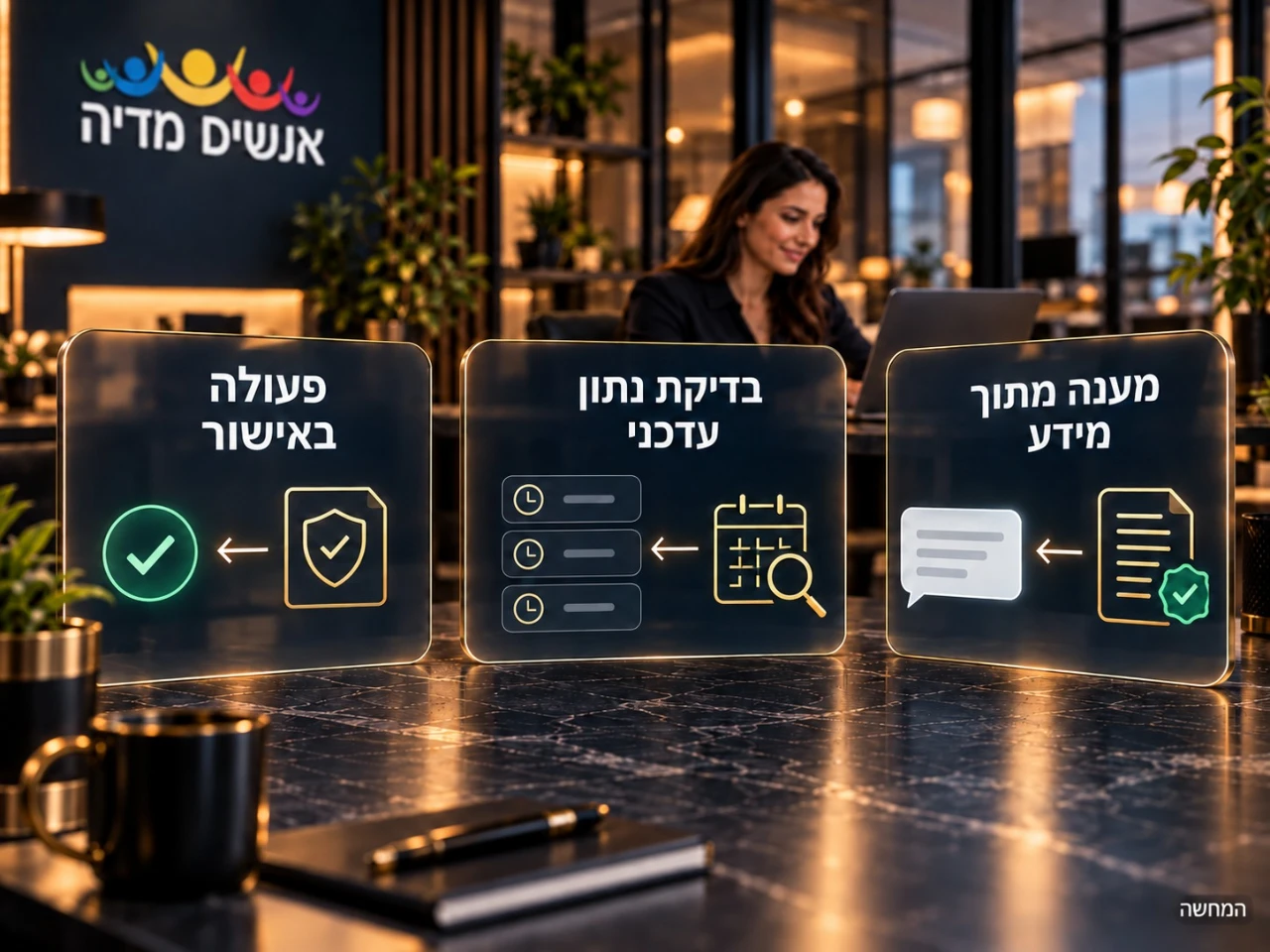 שלוש יכולות נפרדות של בוט AI: מענה מתוך מידע, בדיקת נתון עדכני ופעולה באישור.